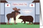 Happy Canada Day From Our House to Yours Bear Moose Flags card