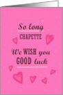 So Long Chapette We Wish You Good Luck Typography card
