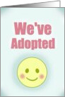 We’ve Adopted with Text Smiling Face Announcement card