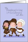 Let’s Celebrate Each Other This Thanksgiving Pilgrims Indian Kids card