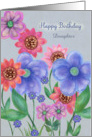 Daughter Custom Happy Birthday Colorful Flowers card