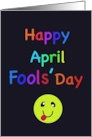 Happy April Fools Day Colorful Rainbow Typography card