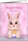 Happy Birthday Sweet Girl with Bunny Cupcake card
