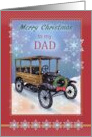 Merry Christmas to my Dad with Classic Car Snow Scene card