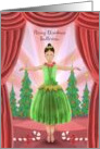 Merry Christmas Ballerina Young Girl Holiday Dance Recital card