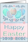 Happy Easter with Easter Eggs Flowers Branches card