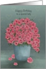 Happy birthday to a special lady with red flowers in vase card