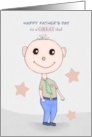 Happy Fathers Day with Cute Cartoon Character card