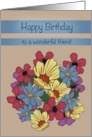 Happy Birthday to a Wonderful Friend with Flowers card