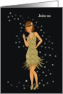 Join us Birthday Celebration Invitation with Flapper Girl card