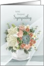 With Deepest Sympathy Flowers Bouquet Light Shining From Behind card