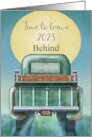 Happy New Year Green Truck Leaving Year Behind card