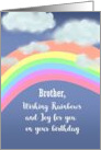 Happy Birthday Brother with Rainbow and Clouds card