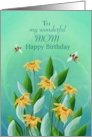 Happy Birthday to my Wonderful Mom Bees Yellow Daisies card