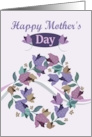 Happy Mother’s Day with Artistic Tulip Wreath Ribbon card