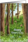 Happy Father’s Day with Forest Deer and Chickadees card