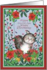 Wishing You a Warm and Joyful Winter Birthday with Cat Poinsettias card