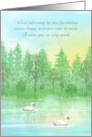 Miss You Two Swans On Reflective Water Serene Scene card