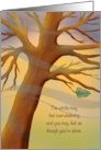 Encouragement Not Alone Lone Leaf On Tree in Blowing Winds card