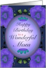 Happy Birthday to a Wonderful Mom Purple Flowers From Daughter card