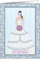 For The Bride card congratulations walking down aisle with bouquet card