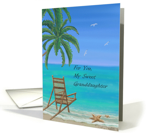 Sweet 16th birthday for Granddaughter with beach scene card (1342630)