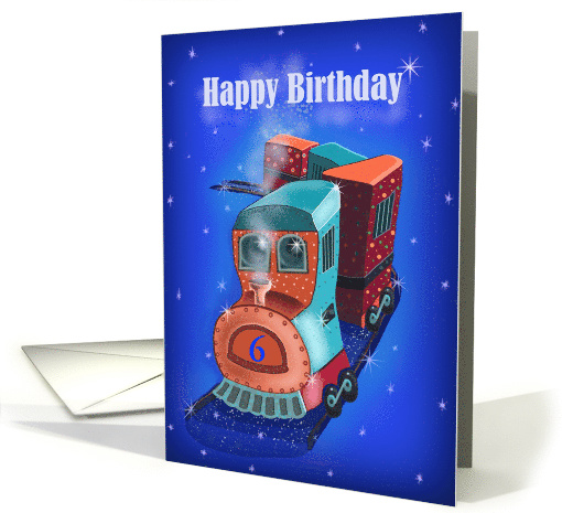 Happy birthday with train for little boy card (1348690)
