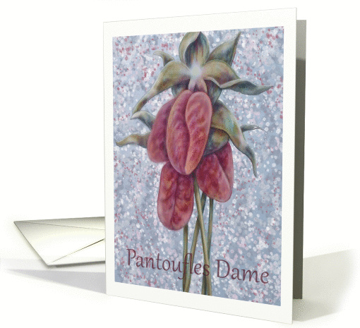 Blank card lady slippers, pantoufles dame in french card (1349928)