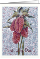 Blank card lady slippers, pantoufles dame in french card
