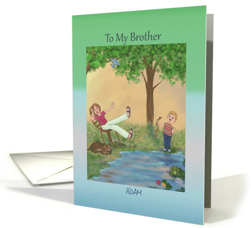 To my brother on brother's day, boy holding snake scaring mom card