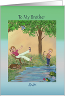 To my brother on brother’s day, boy holding snake scaring mom card