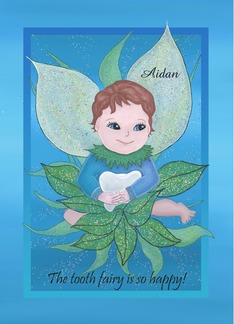 The tooth fairy is so happy! Adorable tooth fairy holding tooth