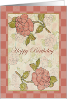 Happy Birthday with Roses, June birthday card