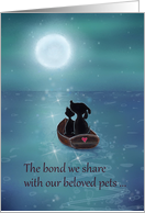 So Sorry For The Loss Of Your Pet or Pets with Moon and Rowboat card