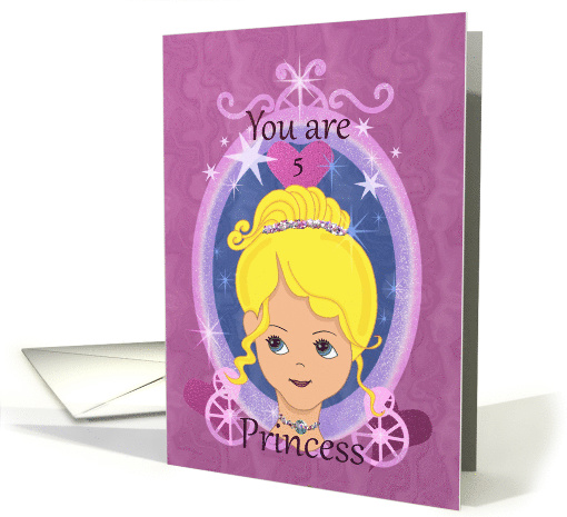 Princess birthday for little girl with horse carriage border card