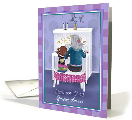 Just for You Grandma on Grandparents Day playing the piano card