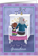 Just for You Grandma on Grandparents Day playing the piano card