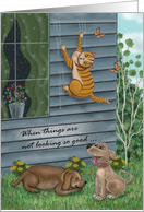Trust in the Lord Encouragement with whimsical cat and dogs card