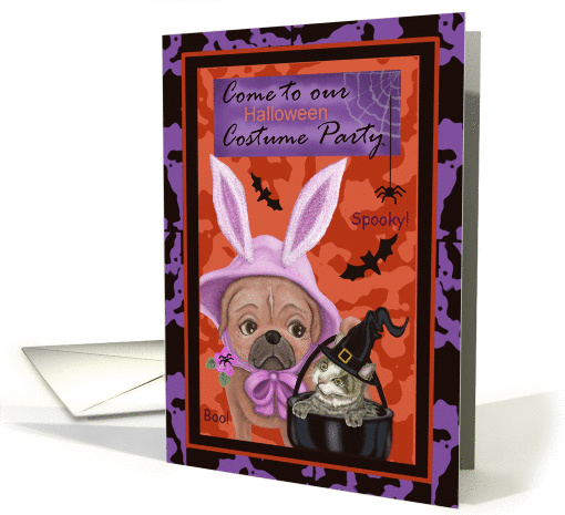 Come to our Halloween Costume Party with pets in costume card