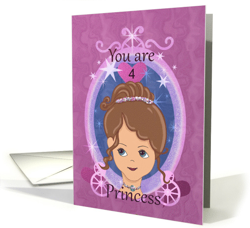 Princess birthday for little girl with horse carriage border card