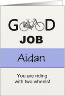 Congratulations! You are riding a bike with two wheels, custom card