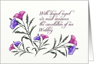 The wedding has been called off with deepest regret card