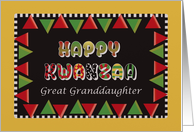 Happy Kwanzaa Great Granddaughter with shapes and letters card
