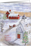 Sleigh Bells Ring in a Winter Wonderland Christmas with Neighbors card