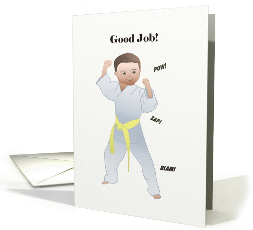 Good job! Karate yellow belt for boy card (1416744)