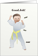 Good job! Karate yellow belt for boy card