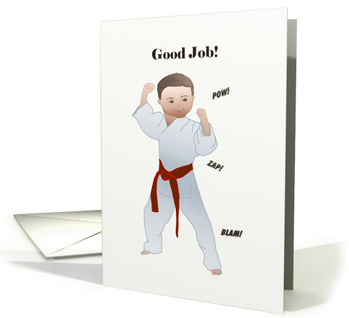 Good job! Karate red belt for boy card (1418096)