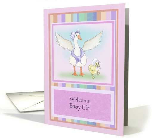 Welcome Baby Girl at Baby Shower with Mother Goose card (1432432)
