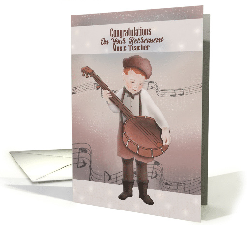 Congratulations Music Teacher on Your Retirement Vintage Look card