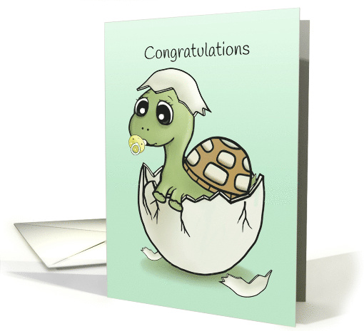 Congratultions on New Baby with Cute Turtle Hatching card (1457292)